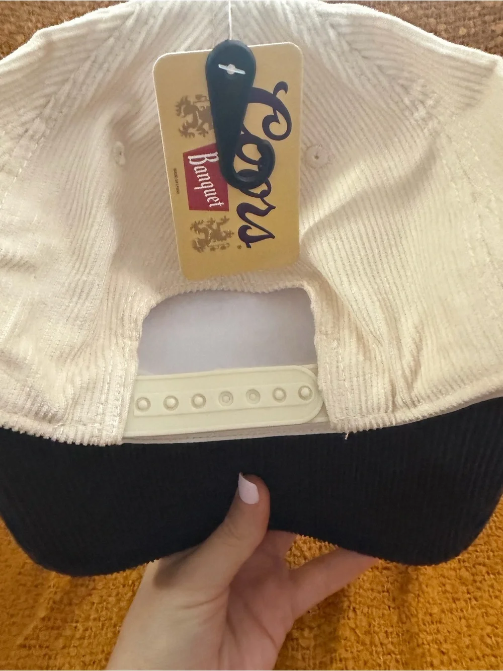 vintage-style Coors Banquet corduroy snapback hat